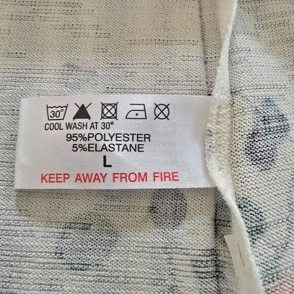 Label H. Top Size Large Floral Silver Sparkle Blouse - Picture 10 of 10